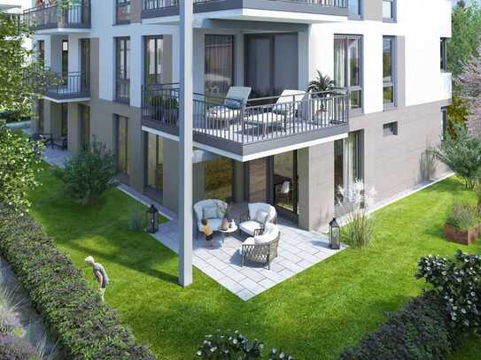 Barrierefrei mit 2 Bädern, Terrasse und Garten in einem lebenswerten Mehr-Generationen-Quartier