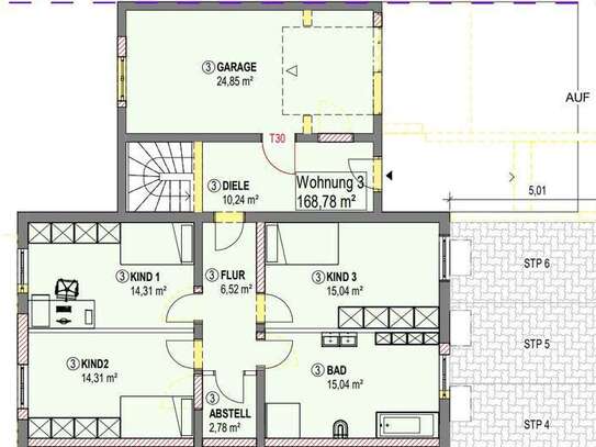 6-Zimmer-Maisonette-Wohnung mit gehobener Innenausstattung und Garten in Gangkofen