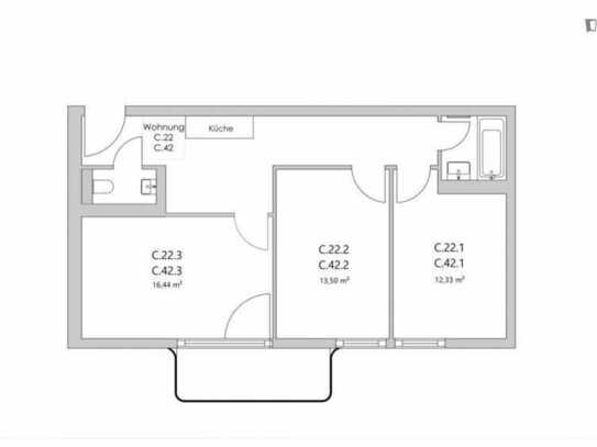 Single bedroom in 3-bedroom apartment