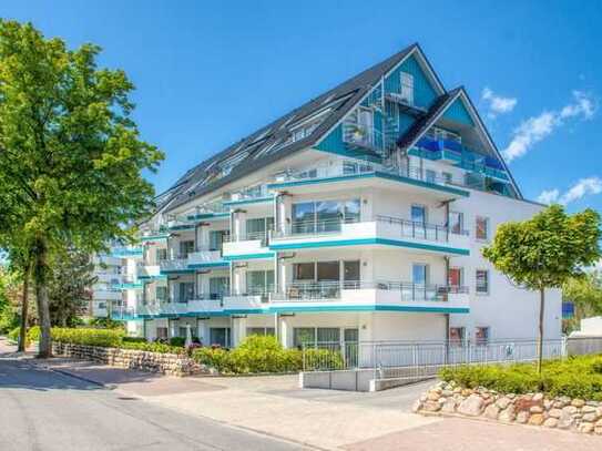 Scharbeutz - 50 m zum Strand - seitlicher Meerblick - 2-Zimmer-Wohnung mit Balkon + Stellplatz