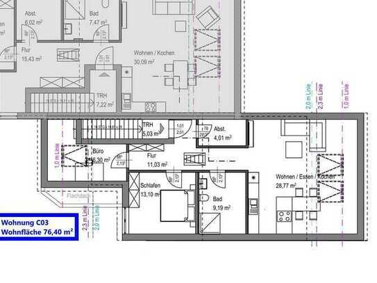 3 ZKB Neubauwohnung im Dachgeschoss mit Balkon C03