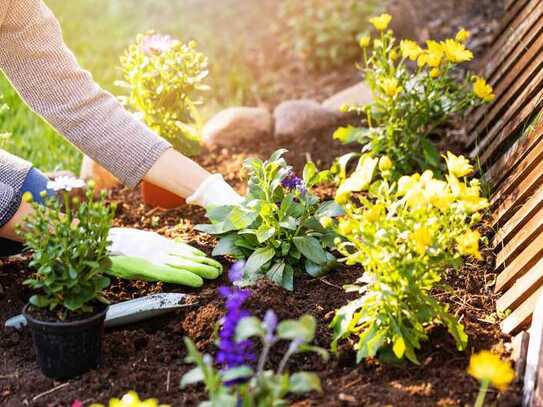 Für Gartenfreunde: sonnige 3-Zimmer-Wohnung mit Terrasse und großer Gartenfläche