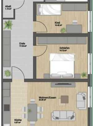 Erstbezug: Hochwertige 3-Zimmerwohnung