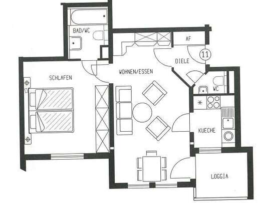 gemütliche 2-Raumwohnung mit Balkon