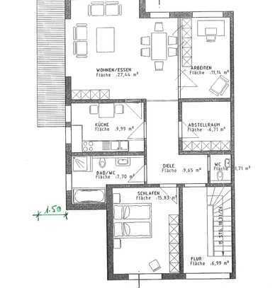 Exklusive 5-Zimmer-Maisonette-Wohnung mit großem Balkon in Brühl