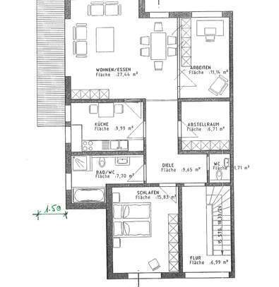 Exklusive 5-Zimmer-Maisonette-Wohnung mit großem Balkon in Brühl