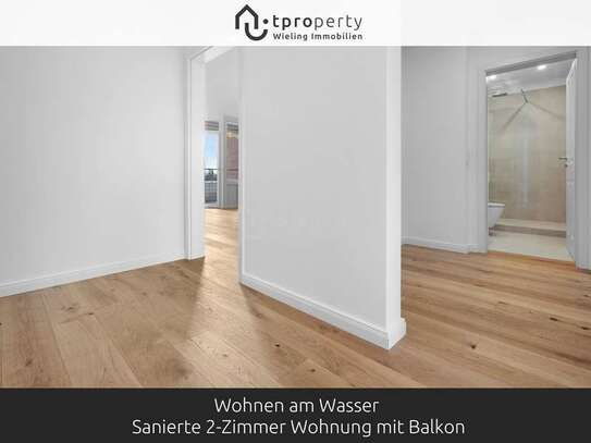 Wohnen am Wasser: Sanierte 2-Zimmer Wohnung mit Balkon