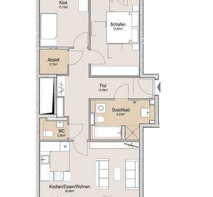 3 Zimmer 93,16 m² Etagenwohnung in Landsberg am Lech