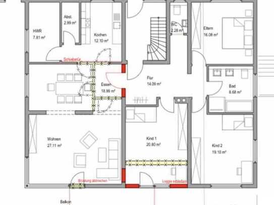 Sanierte Wohnung mit fünf Zimmern sowie Balkon und EBK in Ilsfeld