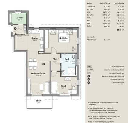 freie Vermietung - Wohnungstyp 3-Zimmer