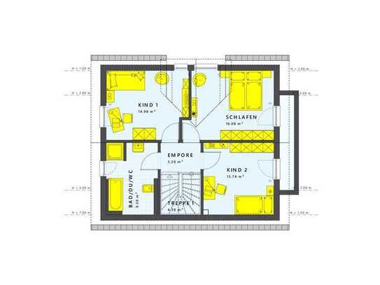 Energieeffizientes Haus/ 2 Kinderzimmer, 1 Home-Office, 2 Bäder, WZ, Kü, SZ! inkl. Grundstück ersc