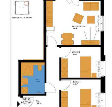 **Erstbezug, 2. FW** 3-Zimmerwohnung mit Balkon zum 01.11.2024!