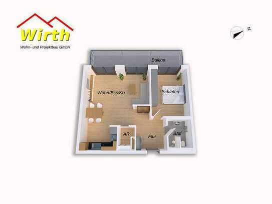 Wohnung 15 -	71,08 m²