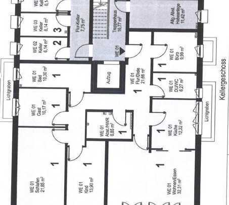 Exklusive 150m²-Souterrain-Whg (Wiesbaden Biebrich) flex gestaltbar. Wohn- o. Gewerbenutzung möglich