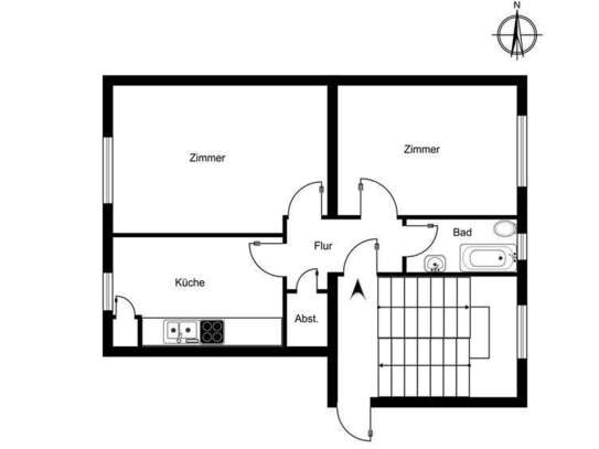 Kernsanierte 2 Zimmer Wohnung am Eilbekpark