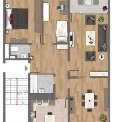 Mettmann-Stadtwald: 3-4 – Zimmer-Eigentumswohnung im 2. Obergeschoss eines gepflegten MFH