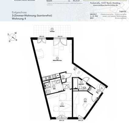 Großzügige 3-Zimmerwohnung mit Terrasse zum ruhigen Innenhof, ideal für junge Familien | WE4