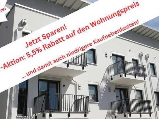 Barrierefrei - Nachhaltig - Neubau: 2-Zi.-Wohnung ca. 51 m² mit Süd-Balkon u. Keller in Germering