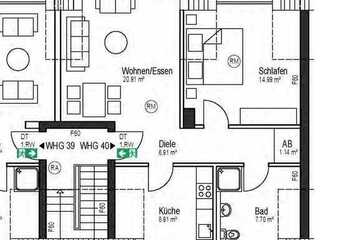 Neuwertige 2-Zimmer-Dachgeschosswohnung zur Miete in Krefeld