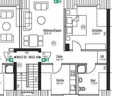 Neuwertige 2-Zimmer-Dachgeschosswohnung zur Miete in Krefeld