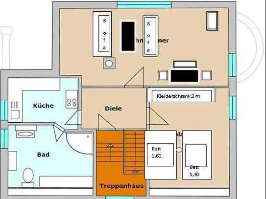 2-Zimmer-DG-Whg. in Bad Camberg , Bahnhofstr. 24 A an alleinstehende Dame zu vermieten!