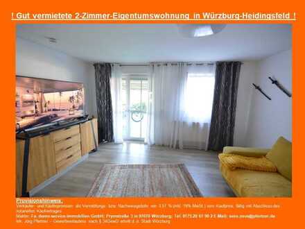 Gut vermietete 2-Zimmer-Wohnung mit Terrasse in Würzburg-Heidingsfeld