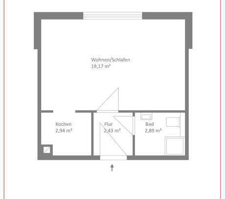 Top 1 Zimmer-Apartment inkl. Einbauküche und Garage - Ideal für Selbstbezug oder Kapitalanleger