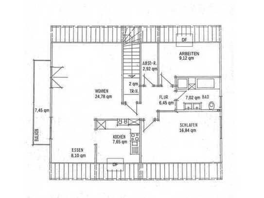 Schöne und gepflegte 3,5-Zimmer-Dachgeschosswohnung mit EBK in Bibertal