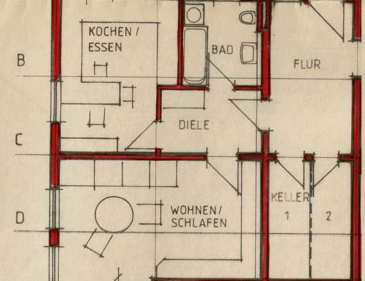 Geschmackvolle 1-Raum-EG-Wohnung mit Terrasse und Einbauküche in Villingen-Schwenningen