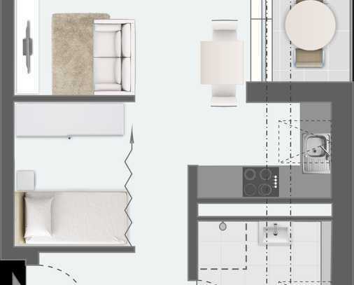 1-Zimmer-Dachgeschoss-Wohnung: Neubau