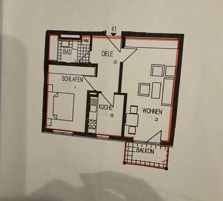 Vollständig renovierte 2-Raum-Wohnung mit Balkon und Einbauküche in Neusäß