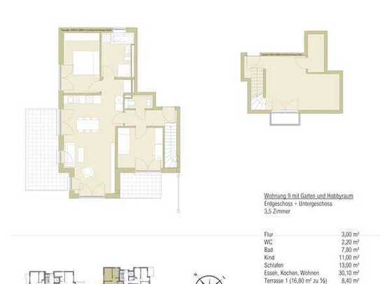 Promenandenensemble "Truderinger Wald" - 3,5-Zimmer-Gartenwohnung und Hobbyraum - Whg 9