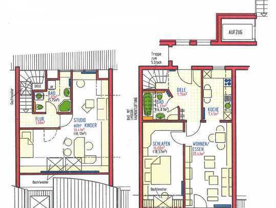 Schöne und gepflegte 3,5-Raum-Maisonette-Wohnung mit geh. Innenausstattung mit EBK in Crailsheim