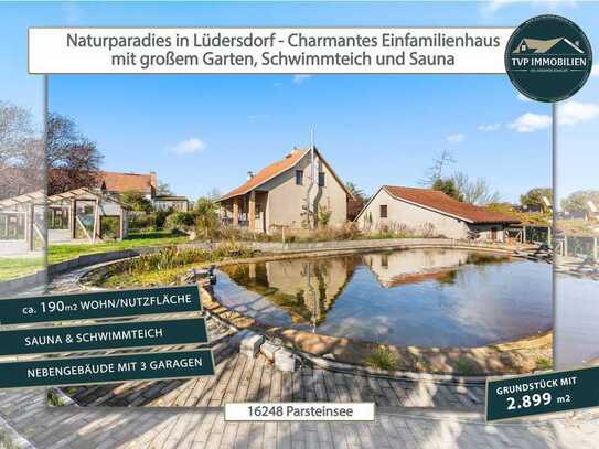 🏡 Naturparadies in Lüdersdorf - Charmantes Einfamilienhaus mit großem Garten, Schwimmteich & Sauna