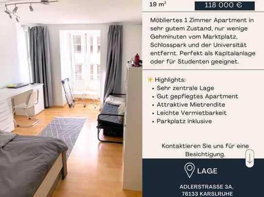 Möblierte 1-Zimmer-Wohnung in Karlsruhe