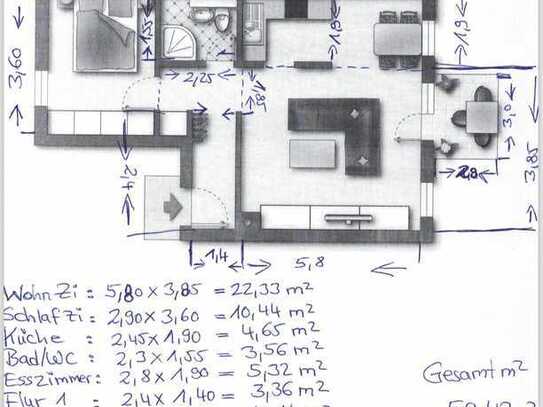 2 Zimmer Wohnung Zentrale Lage