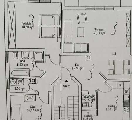 Gepflegte 3-Raum-Wohnung mit Balkon und Einbauküche in Sankt Sebastian
