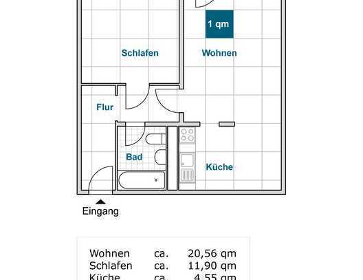 Schöner Wohnen: praktische 2-Zimmer-Wohnung