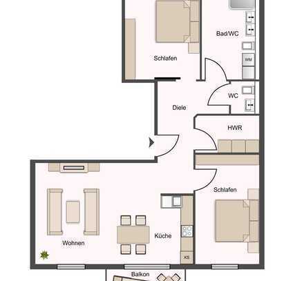 Großzügige 3-Zimmer-Wohnung im 1. OG – Neubau-Highlight des Hauses