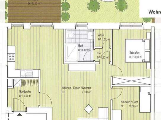 Attraktive 3 Zimmer Parterrewohnung mit Terrasse, Neubau, separater Eingang im Mehrfamilienhaus