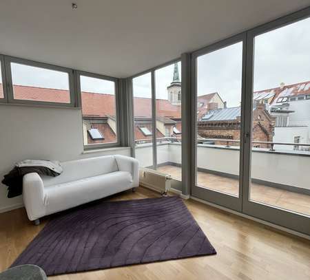 Modernes 2-Zimmer-Penthouse mit großer Terrasse im Herzen Erfurts historischer Altstadt