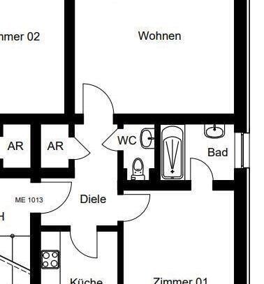 N-Thon: Renoviert und hell - 2-Zi-Whg (EG ) mit Balkon