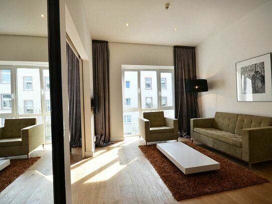 Stilvolles, elegant eingerichtetes Business-Apartment mit 1 Schlafzimmer in Frankfurt bei der Kaiserlei-Brücke