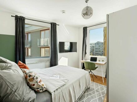 Farbenfrohes und komfortables Zimmer in einer Coliving-Wohnung in München