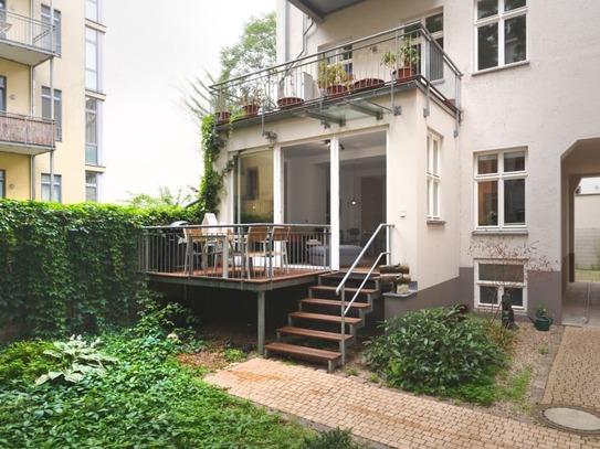 3-room luxury wellness loft with its own sauna, terrace and eat-in kitchen on Rosenthaler Platz