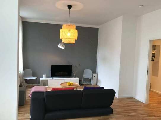 Modern, bright and quiet 2 room business apartment with balcony in a listed old building in green Pankow