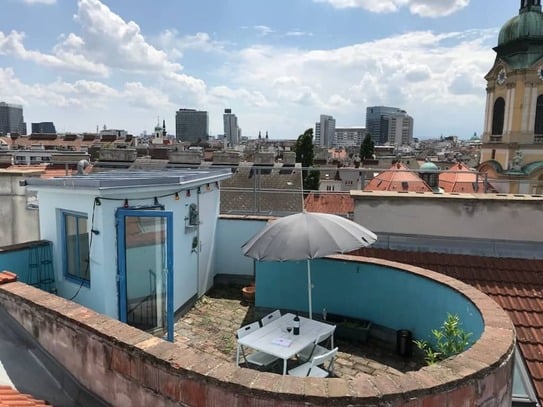 Helles, ruhiges Apartment mit Dachterrasse am Augarten