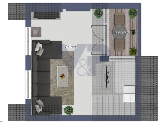 Hier sind Sie die GLÜCKLICHEN Mieter - Galerie, Balkon, Kamin! ...Das kann sich sehen lassen!