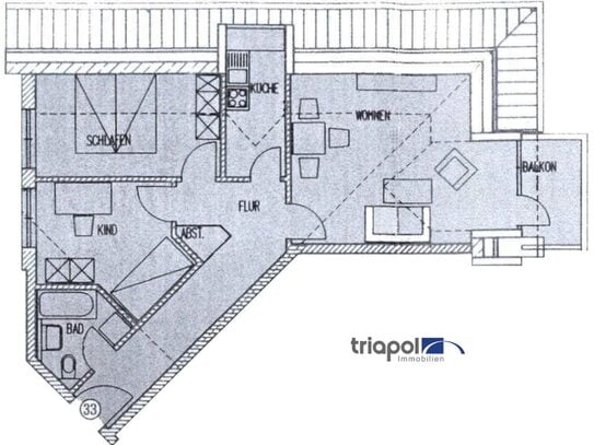 Gemütliche 3-Zi.-Whg. mit neuem Bad, neuem Laminatboden und Balkon in Dresden Weißig. - triapol Immobilien