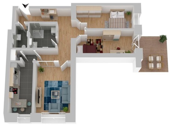 WM/05/Bhf - 3 - Raum-Wohnung im Erdgeschoss mit Terrasse! ERSTBEZUG